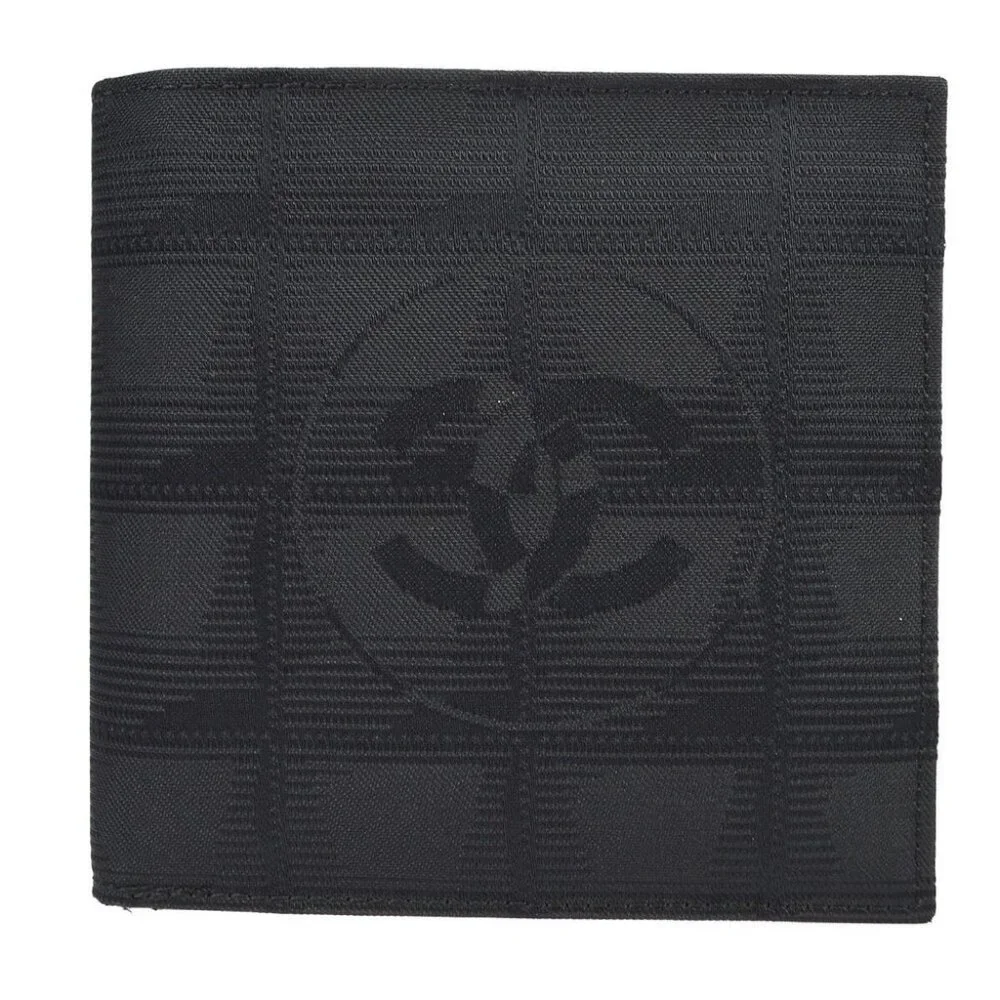 Chanel Travel Line Bifold Wallet Purse Black